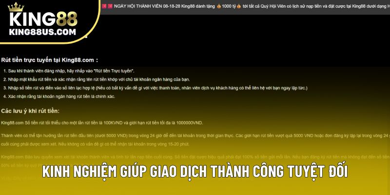 Kinh nghiệm giúp giao dịch thành công tuyệt đối